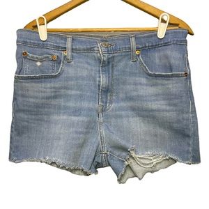 Levi’s High Rise Denim Shorts Size 31 Cutoff Frayed Hem Tribecca Scoop Levis